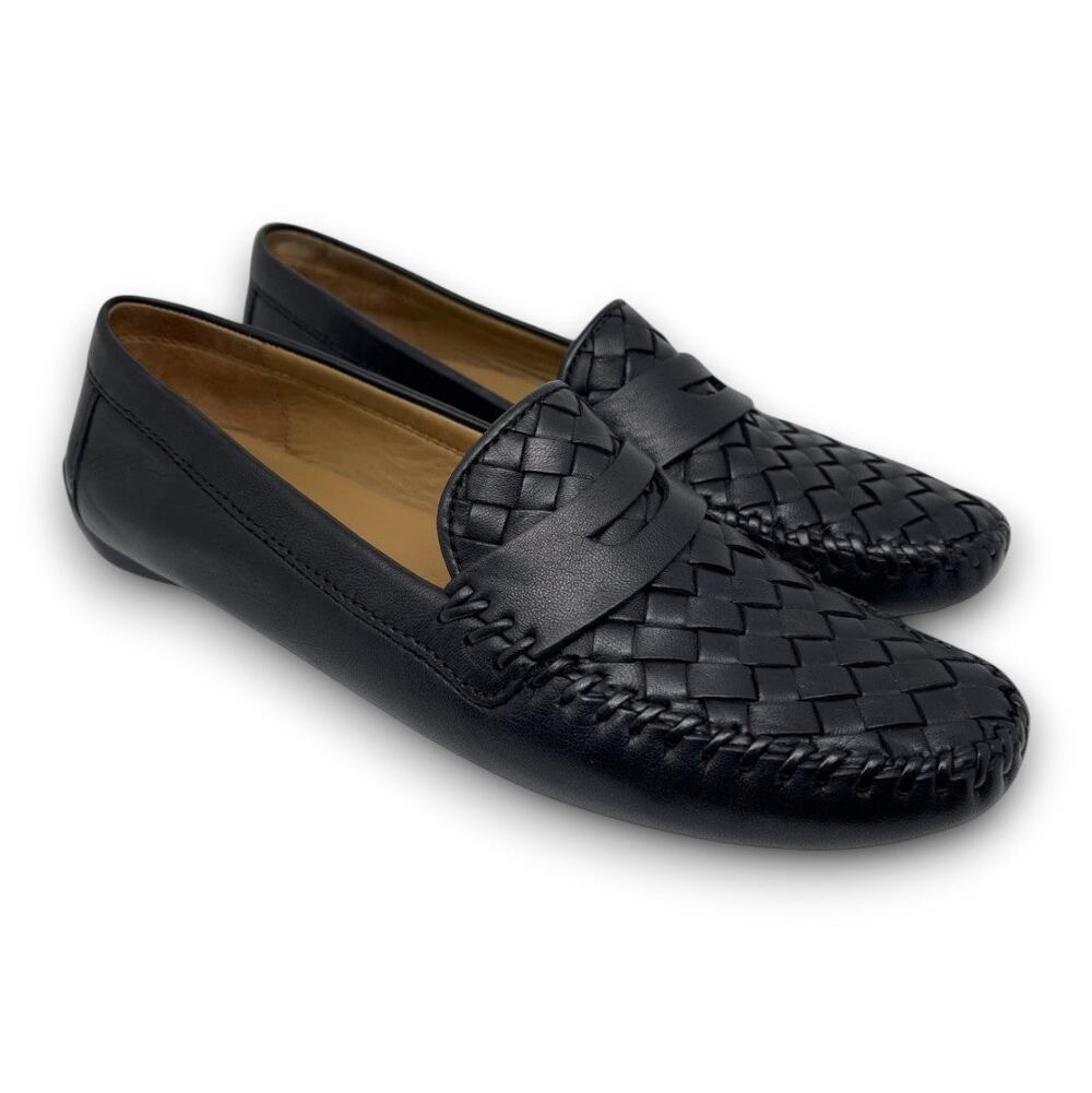 Robert Zur Women's Petra Black Woven Leather Loafers
